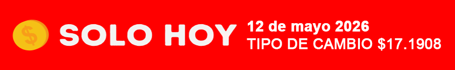 Hoy tipo de cambio 12/05/2026 $17.1908