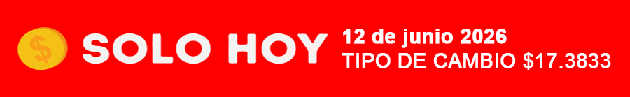 Hoy tipo de cambio 12/06/2026 $17.3833