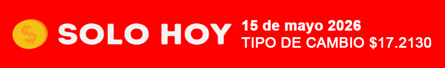 Hoy tipo de cambio 15/05/2026 $17.2130