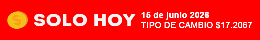 Hoy tipo de cambio 15/06/2026 $17.2067